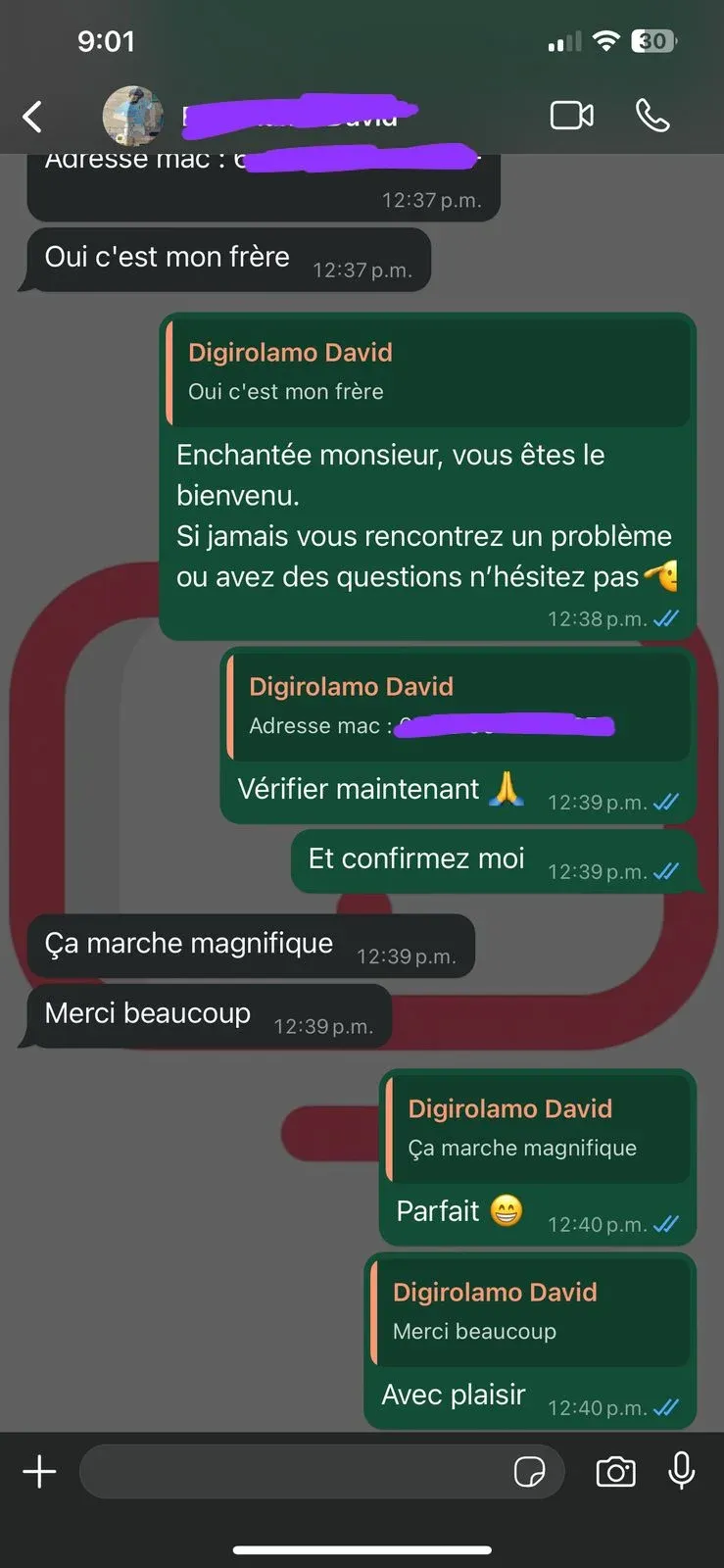 Screenshots van positieve WhatsApp klantbeoordelingen over de iptv nederland service van Flash IPTV.