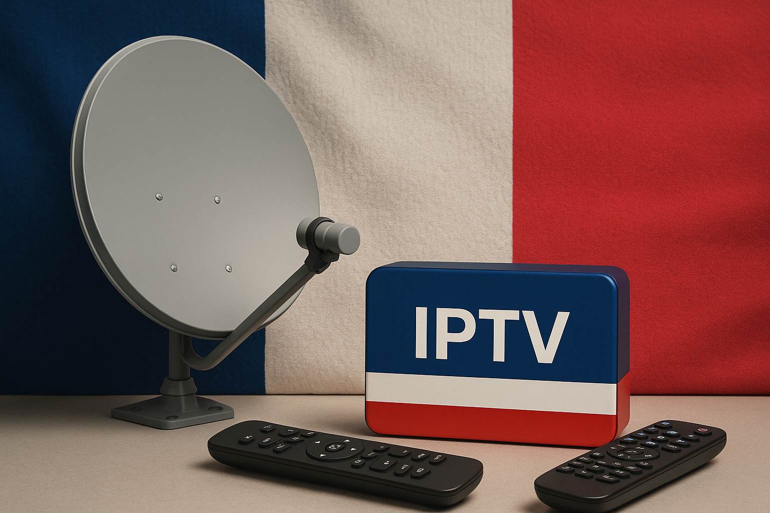 Meerdere schermen waaronder een tv, tablet en smartphone die tegelijkertijd content streamen met de flexibele iptv abonnementen van Flash IPTV.